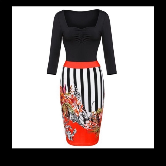 Multi-Colored Floral Dress - Picture 1 of 8